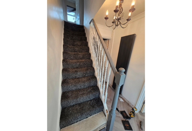 Completed flooring and doors